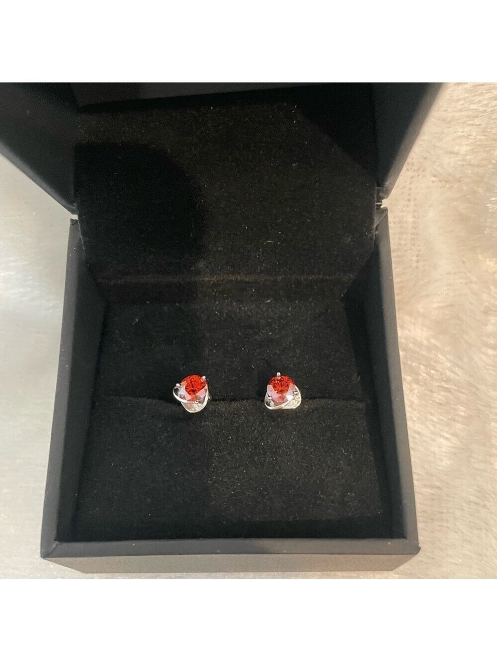 Watermelon red Moissanite earrings 1.0ct 5.0mm
